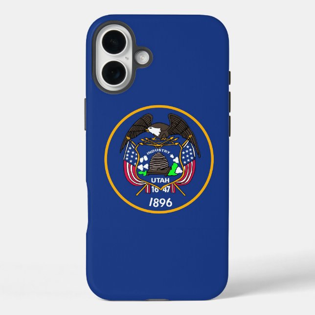 Apple iPhone 16 Plus Case, Utah State old flag Case-Mate iPhone Hülle (Rückseite)
