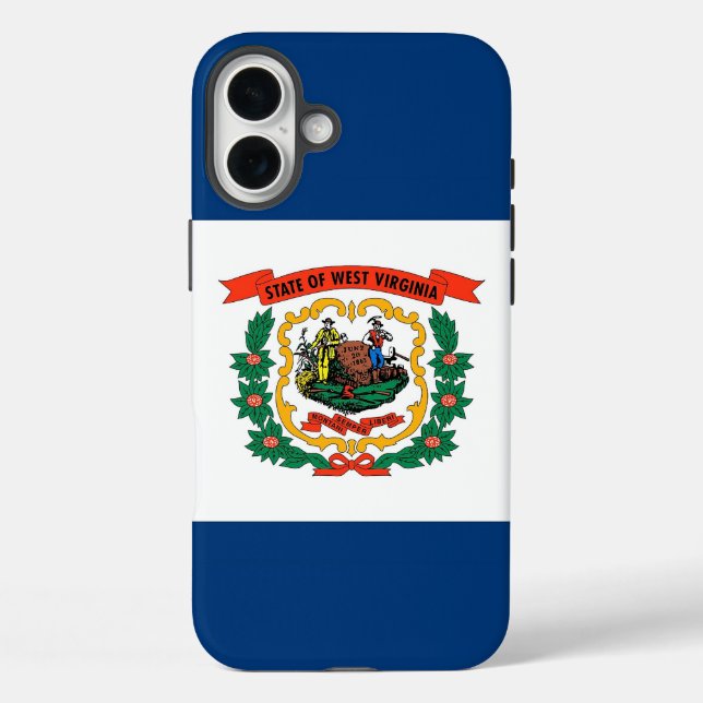 Apple iPhone 16 Plus Case, West Virginia flag Case-Mate iPhone Hülle (Rückseite)