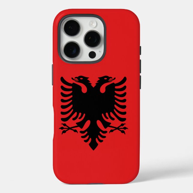 Apple iPhone 16 Pro Case-Mate, Albanien Flagge Case-Mate iPhone Hülle (Rückseite)