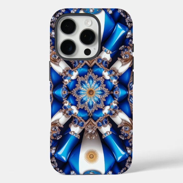 Apple iPhone 16 Pro Case-Mate, Argentinien Farben Case-Mate iPhone Hülle (Rückseite)