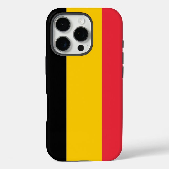 Apple iPhone 16 Pro Case-Mate, Belgische Flagge Case-Mate iPhone Hülle (Rückseite)