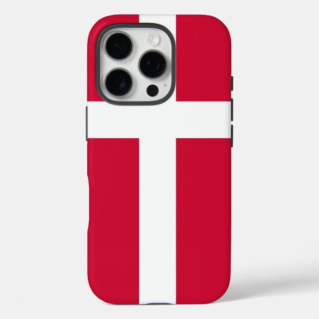 Apple iPhone 16 Pro Case-Mate, Dänemark-Flagge Case-Mate iPhone Hülle (Rückseite)