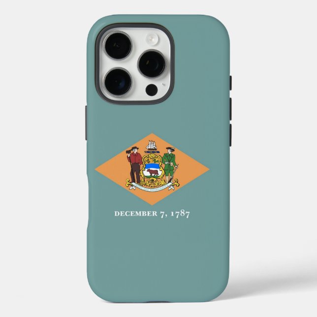 Apple iPhone 16 Pro Case-Mate, Delaware-Flagge Case-Mate iPhone Hülle (Rückseite)