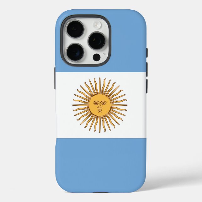 Apple iPhone 16 Pro Case-Mate, Flagge Argentiniens Case-Mate iPhone Hülle (Rückseite)