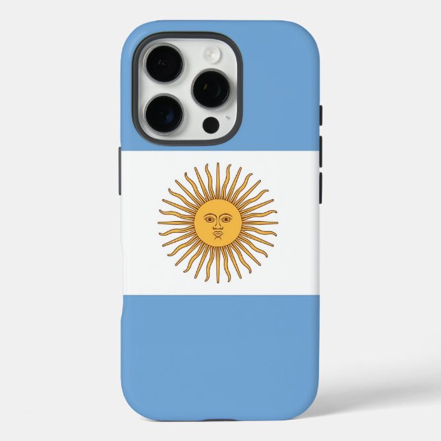 Apple iPhone 16 Pro Case-Mate, Flagge Argentiniens Case-Mate iPhone Hülle (Rückseite)