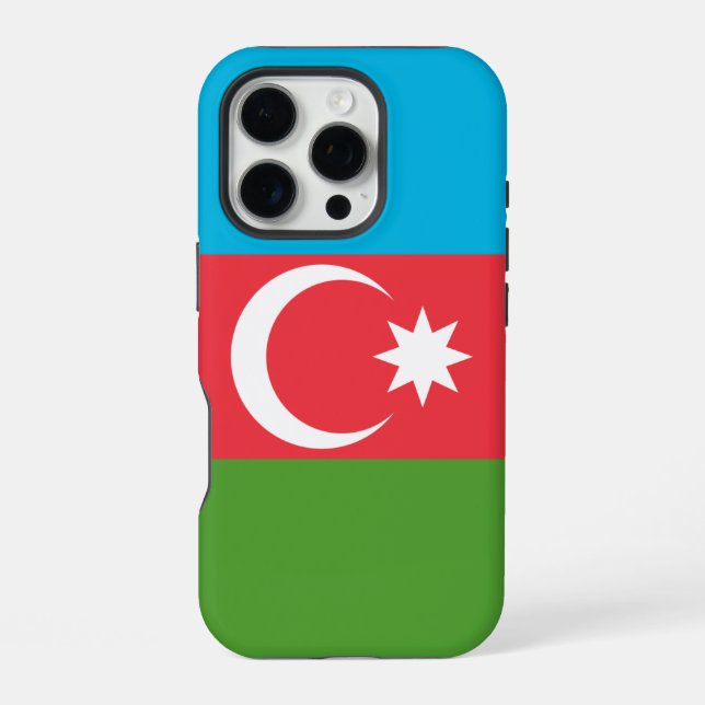 Apple iPhone 16 Pro Case-Mate, Flagge Aserbaidscha Hülle (Rückseite)