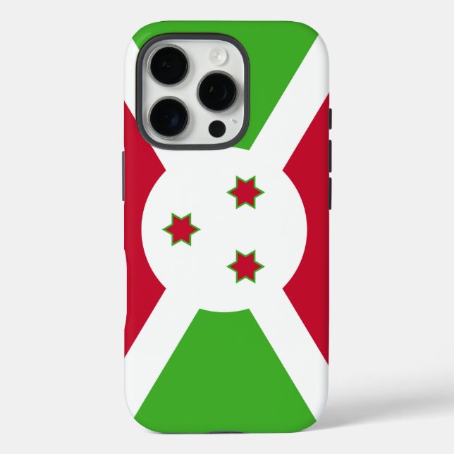 Apple iPhone 16 Pro Case-Mate, Flagge von Burundi Case-Mate iPhone Hülle (Rückseite)