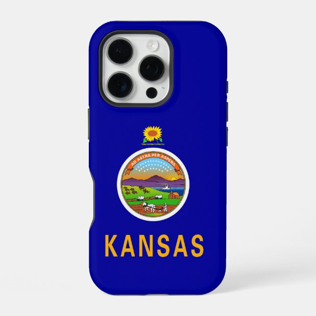 Apple iPhone 16 Pro Case-Mate, Kansas-Flagge Hülle (Rückseite)