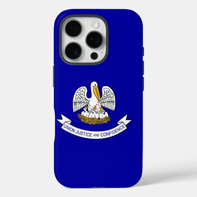 Apple iPhone 16 Pro Case-Mate, Louisiana-Flagge Case-Mate iPhone Hülle (Rückseite)