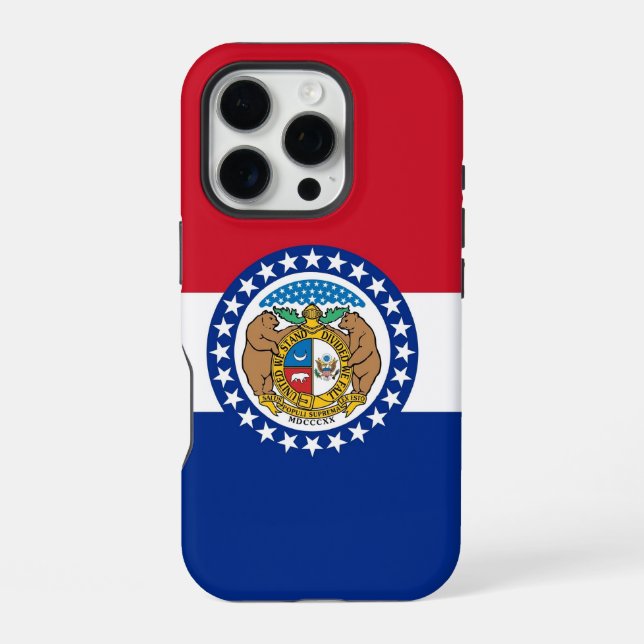 Apple iPhone 16 Pro Case-Mate, Missouri-Flagge Hülle (Rückseite)