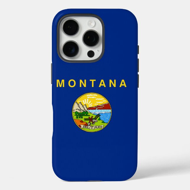 Apple iPhone 16 Pro Case-Mate, Montana-Flagge Case-Mate iPhone Hülle (Rückseite)