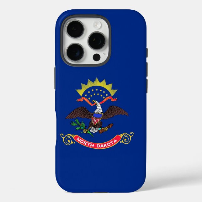 Apple iPhone 16 Pro Case-Mate, North Dakota Fahne Case-Mate iPhone Hülle (Rückseite)
