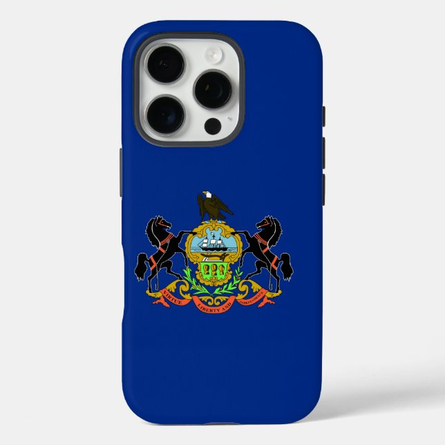Apple iPhone 16 Pro Case-Mate, Pennsylvania-Flagge Case-Mate iPhone Hülle (Rückseite)