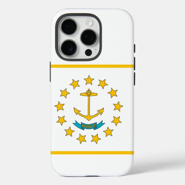 Apple iPhone 16 Pro Case-Mate, Rhode Island flag Case-Mate iPhone Hülle (Rückseite)