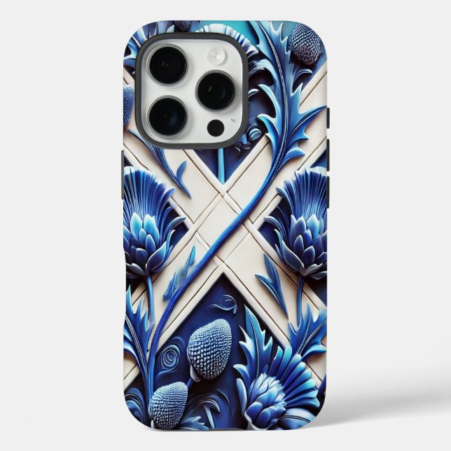 Apple iPhone 16 Pro Case-Mate, Schottische Disteln Case-Mate iPhone Hülle (Rückseite)