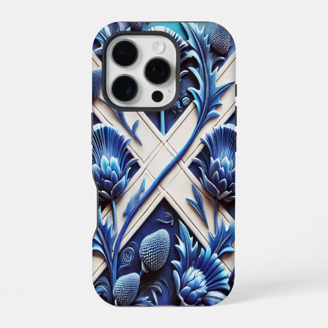 Apple iPhone 16 Pro Case-Mate, Schottische Disteln Hülle (Rückseite)
