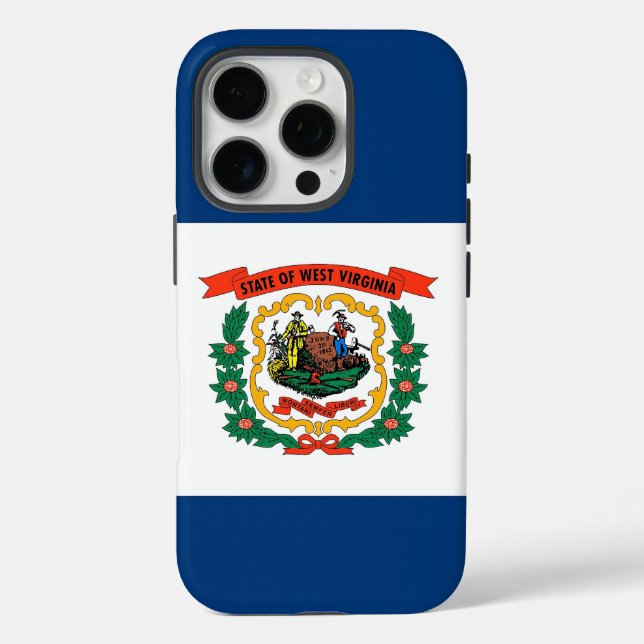 Apple iPhone 16 Pro Case, West Virginia flag Case-Mate iPhone Hülle (Rückseite)