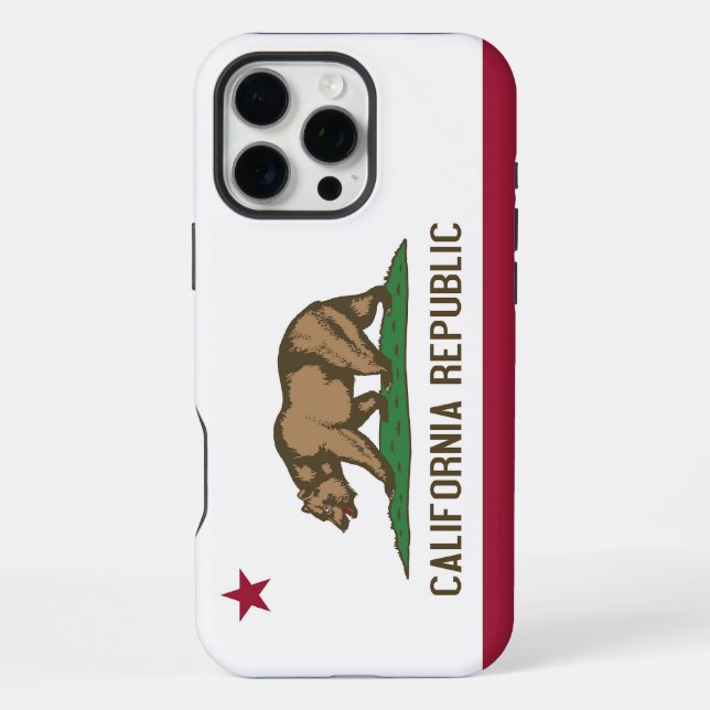 Apple iPhone 16 Pro Max Fall, California Flagge Hülle (Rückseite)