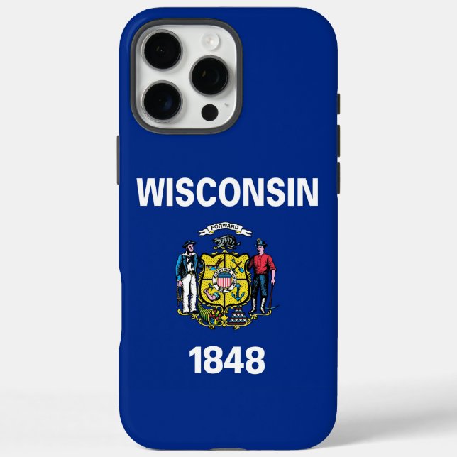 Apple iPhone 16 Pro Max, Flagge von Wisconsin Case-Mate iPhone Hülle (Rückseite)