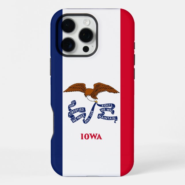 Apple iPhone 16 Pro Max Hülle, Iowa-Flagge Hülle (Rückseite)