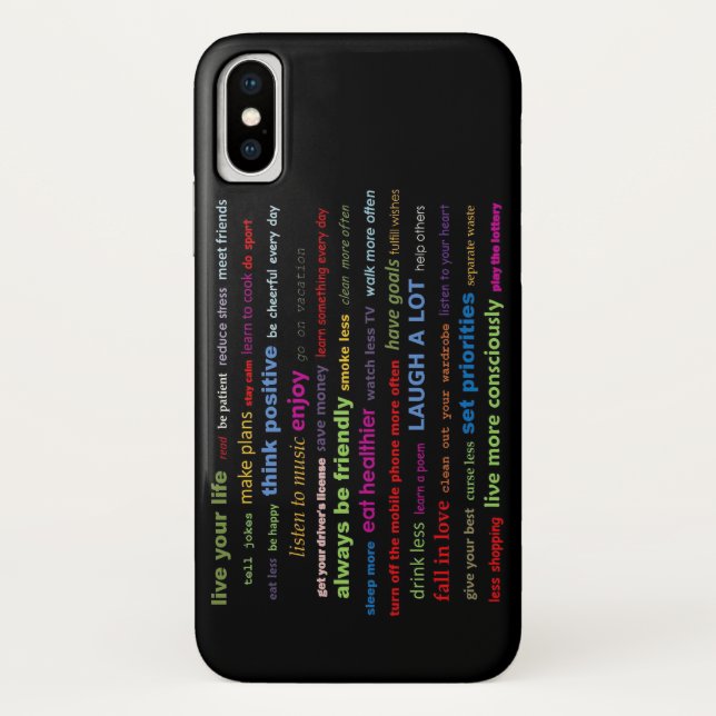 Apple iPhone X Fall Phone Case Auflösungen Quotes (Rückseite)