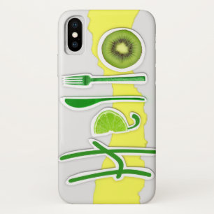 Apple iPhone X Handy Case Grün Gelb Hallo Spaß