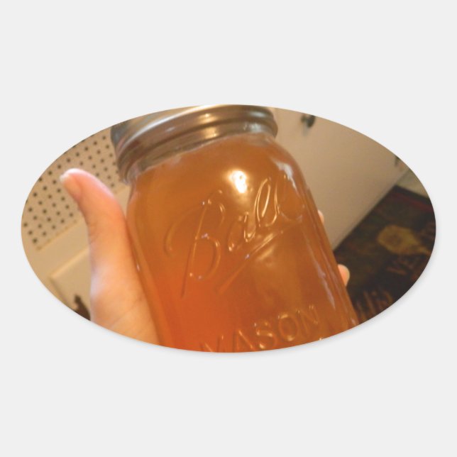 Apple Jelly Canning Jar Ovaler Aufkleber (Vorderseite)