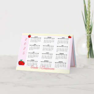 Apple-Kalender für Lehrer 2025 - Faltkarte Dankeskarte