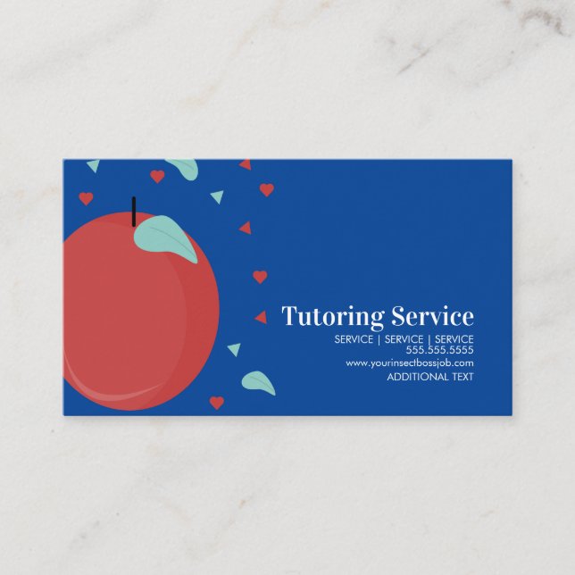 Apple Kids Tutoring Educational Business Card Visitenkarte (Vorderseite)