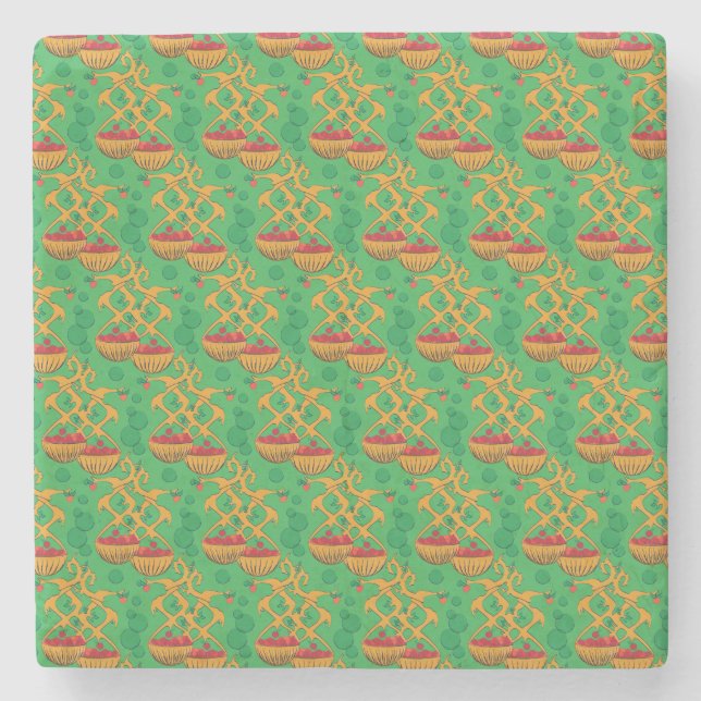 Apple-Körbe II Steinuntersetzer (Vorderseite)