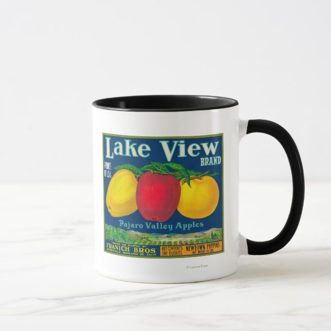 Apple-Label für Lake View - Watsonville, CA Tasse (Rechts)