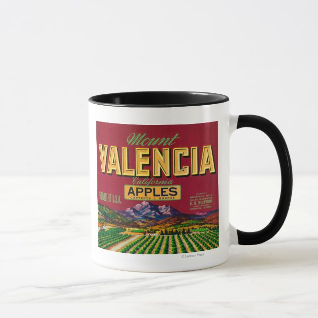 Apple Label Mount Valencia - Watsonville, CA Tasse (Rechts)
