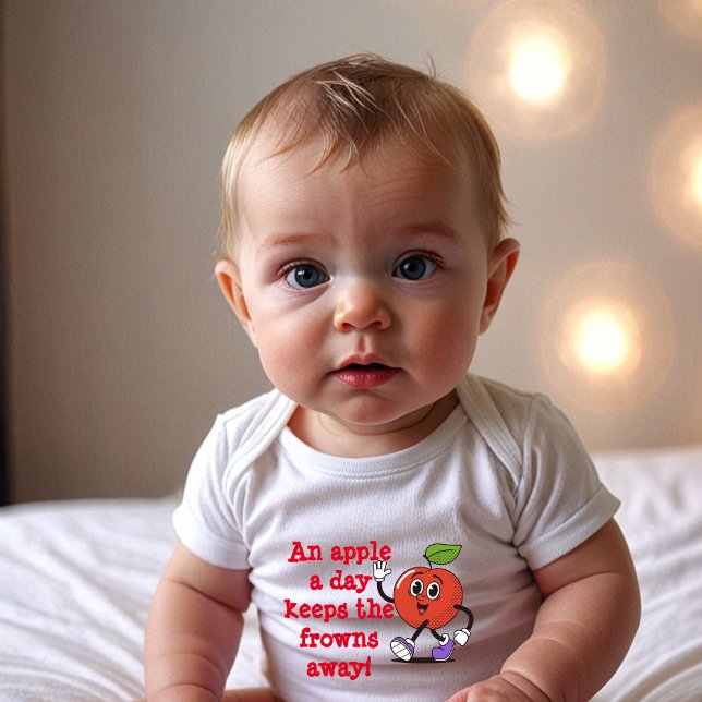 Apple lächelt: Adorable Retro Baby Bodysuit Strampler (Von Creator hochgeladen)