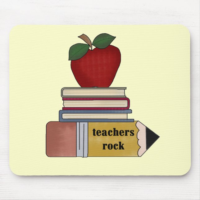 Apple-Lehrer-Felsen-T-Shirts und Geschenke Mousepad (Vorne)