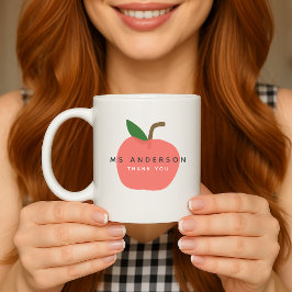 Apple-Lehrer | Moderner Name Danke Niedlicher Spaß Kaffeetasse