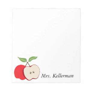 Apple-Lehrer: Name 5.5 x 6 Notizblock