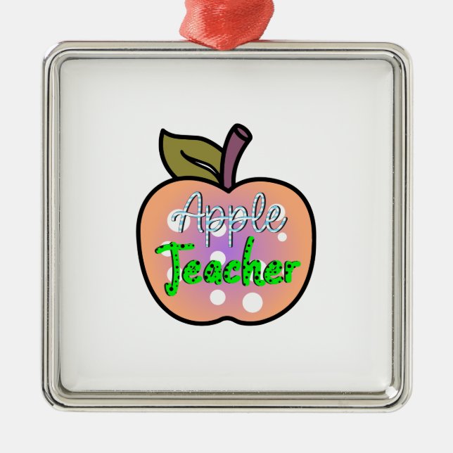 Apple-Lehrer Ornament Aus Metall (Vorne)