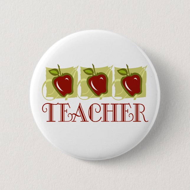 Apple-Lehrer-Schulgeschenk Button (Vorderseite)
