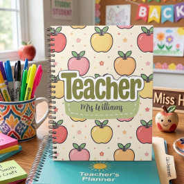 Apple Lehrer Zurück zur Schule Notizbuch Muster Notizblock
