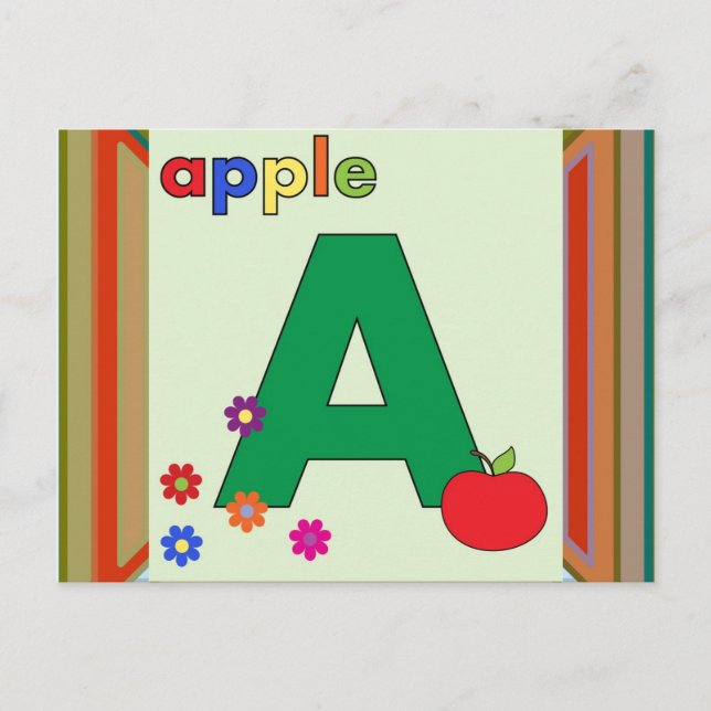 Apple Letter A Postkarte (Vorderseite)