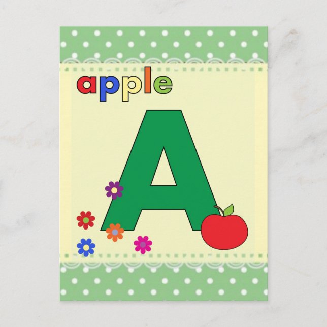 Apple Letter A Postkarte (Vorderseite)