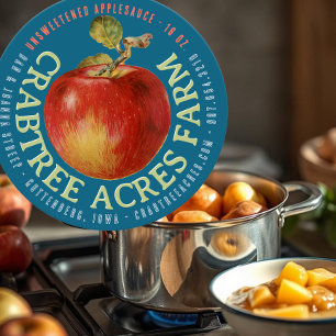 APPLE LOGO Farm Orchard Business Applesauce Runder Aufkleber