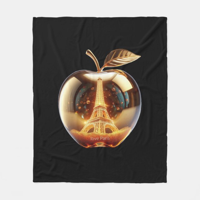 Apple Love Paris Fleecedecke (Vorderseite)