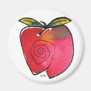 Apple-Magnet, rund Magnet