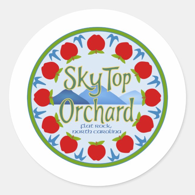 Apple Mandala - Blue Runder Aufkleber (Vorderseite)