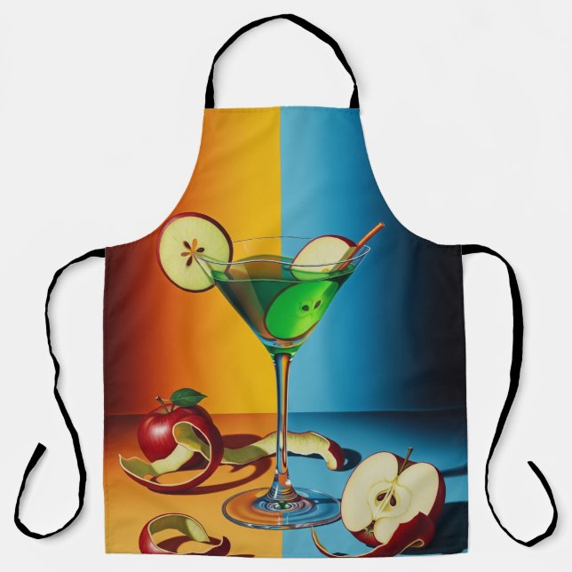 Apple Martini Pop Art Schürze (Vorderseite)