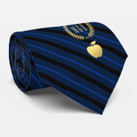 Apple-Monogramm-tief Blau des Lehrers Striped