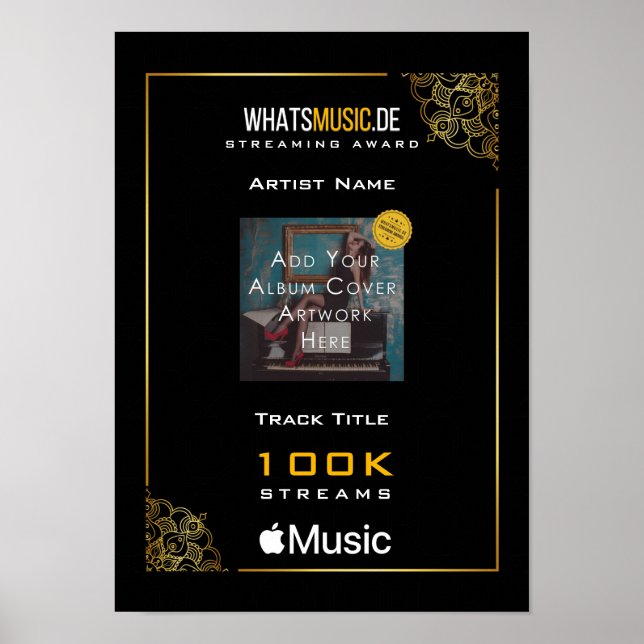 Apple Music Streaming Award Poster (Vorne)