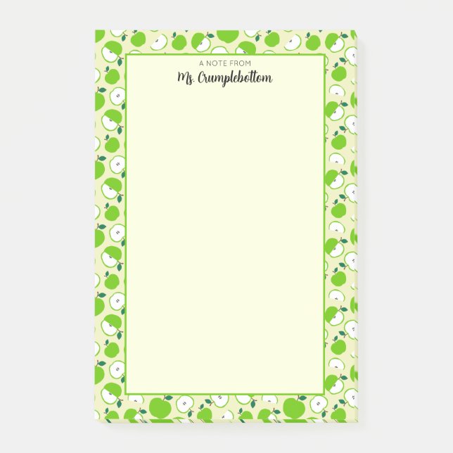 Apple-Muster Ein Hinweis von Lehrer Niedlich Post-it Klebezettel (Vorderseite)