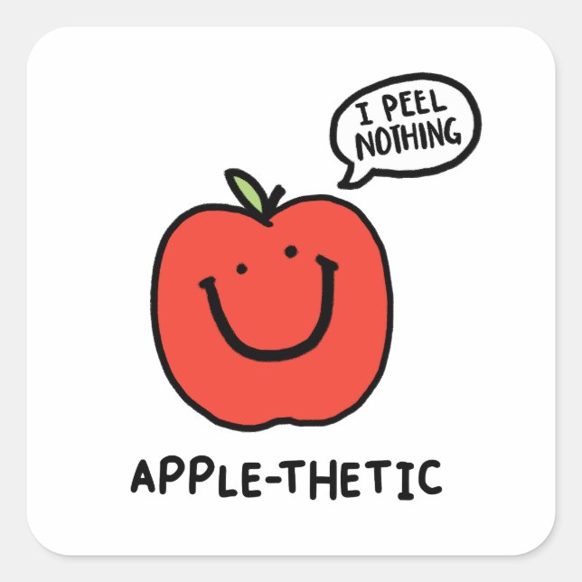 Apple-Niedlich Fruit-Apple-Aufkleber Quadratischer Aufkleber (Vorderseite)